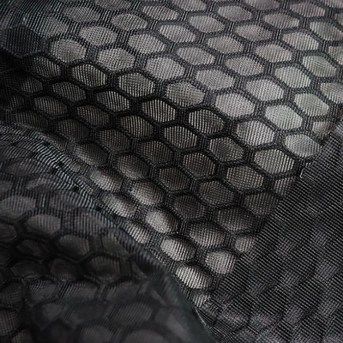 เนื้อผ้าพอลิเอสเตอร์ Mesh 100% สายผูก Airmesh หายใจ สายผูก Spacer Mesh เนื้อผ้าสีดํา Fine Mesh 1